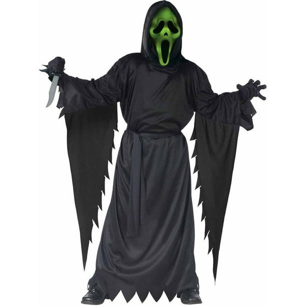 Boys Light Up Skull Demon Ghost Halloween Horror Fancy Dress Costume Outfit